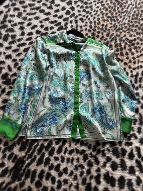 Zara silky button down.
